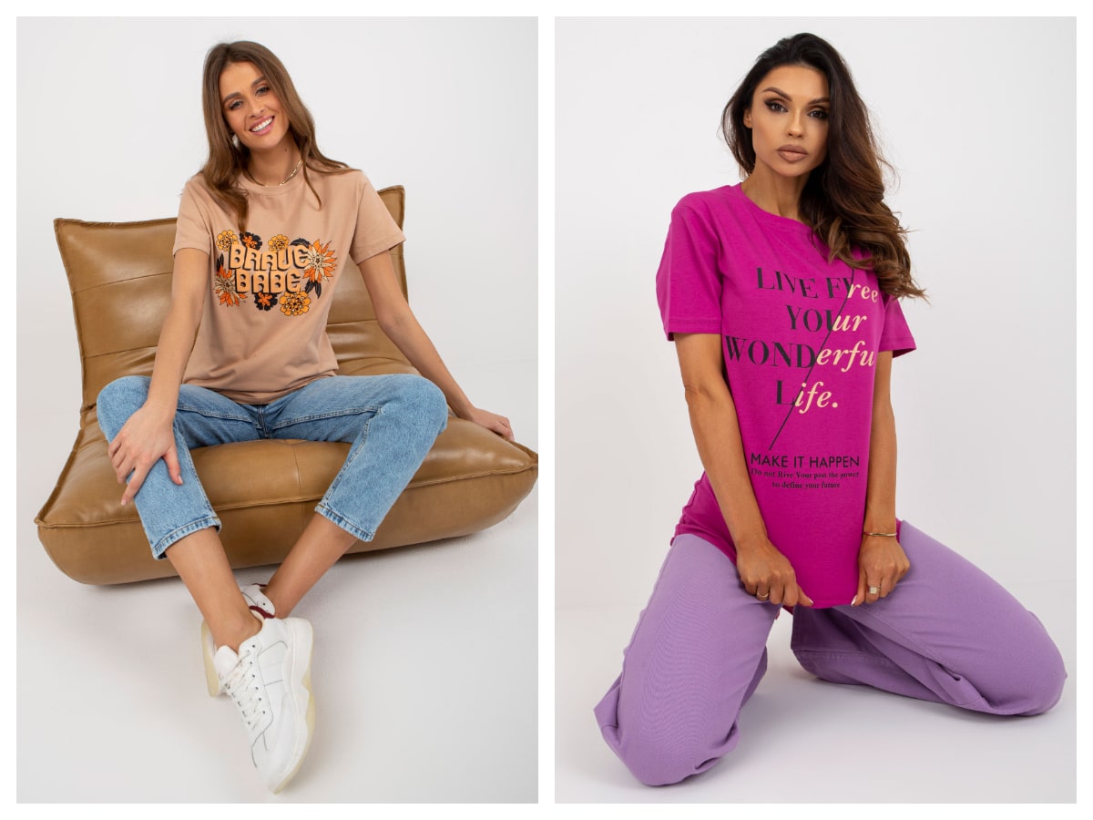 T-shirty damskie z nadrukiem z bawełny