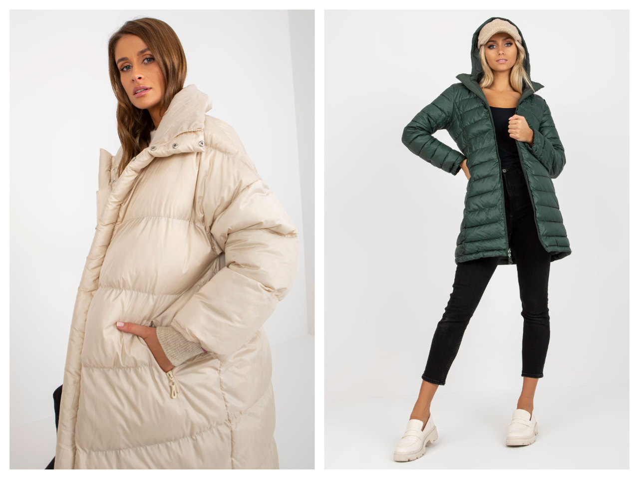 Kurtka pikowana o kroju oversize