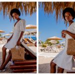 Damska słomiana torebka na lato w modnej stylizacji