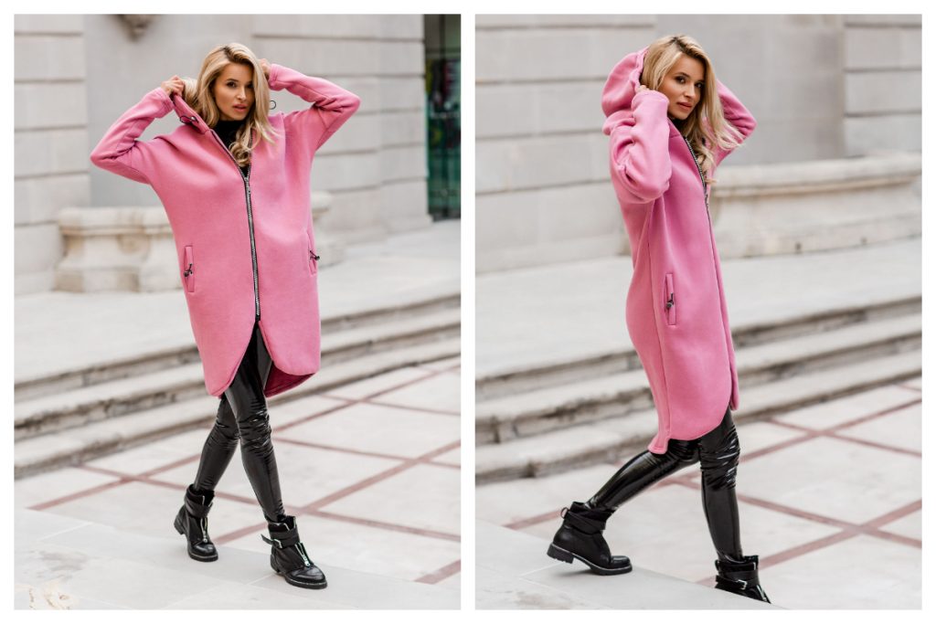 Rozpinana bluza damska w hurtowni w kolorze różowym