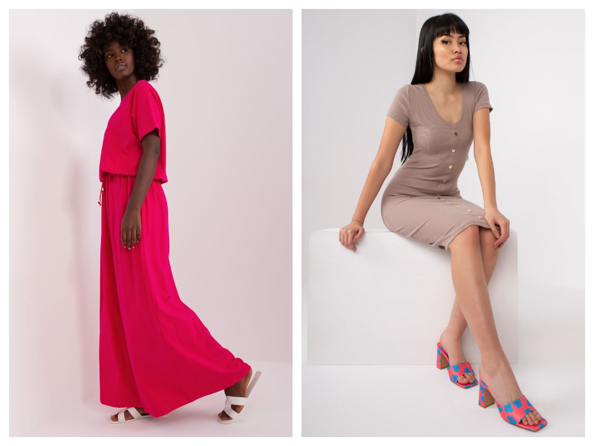 Sukienki basic na co dzień z krótkim rękawem