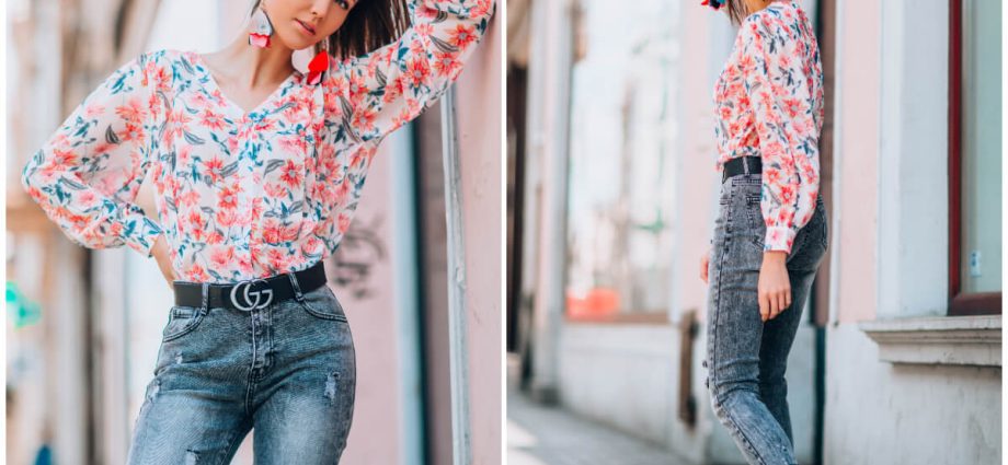 Wzorzyste ubrania - bluzka w kwiaty ze zwiewnymi rękawami