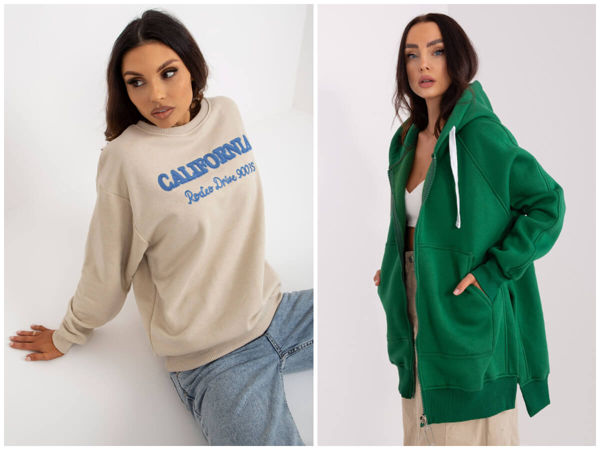 Modne bluzy damskie w różnych fasonach.