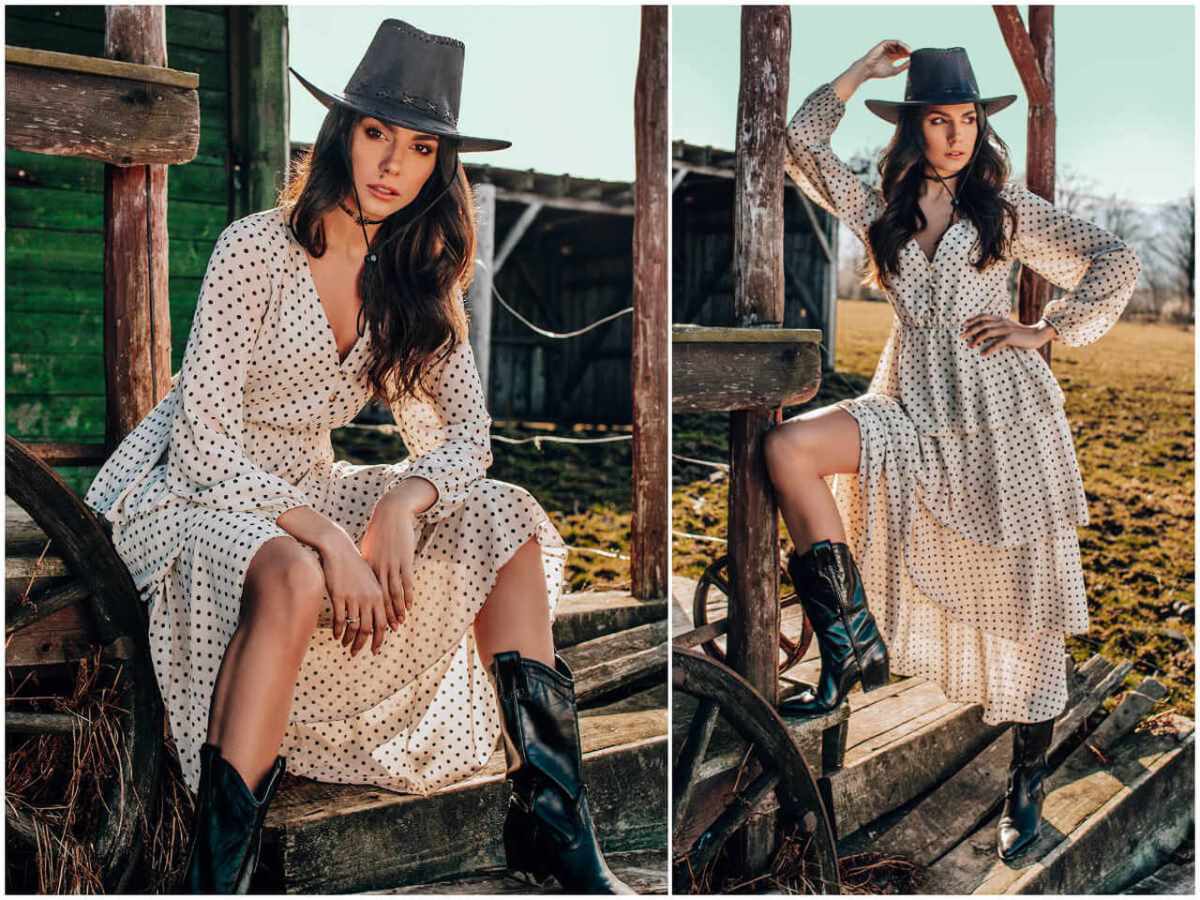 sukienka w grochy w stylizacjach sklepu ebutik.pl