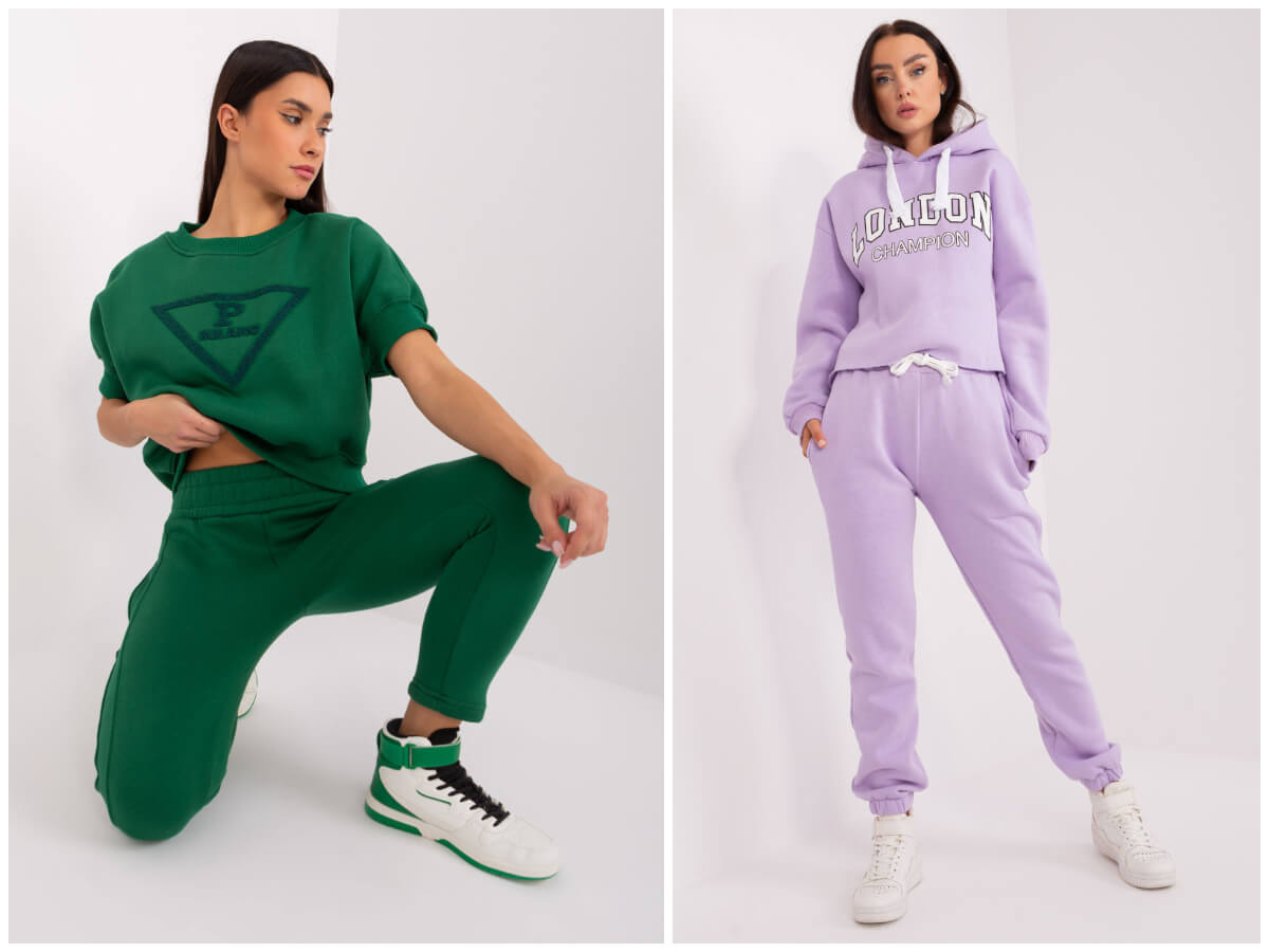 Modny komplet dresowy damski dwuczęściowy.