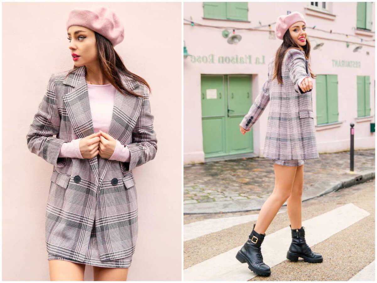 damska marynarka w kratę ze sklepu ebutik.pl