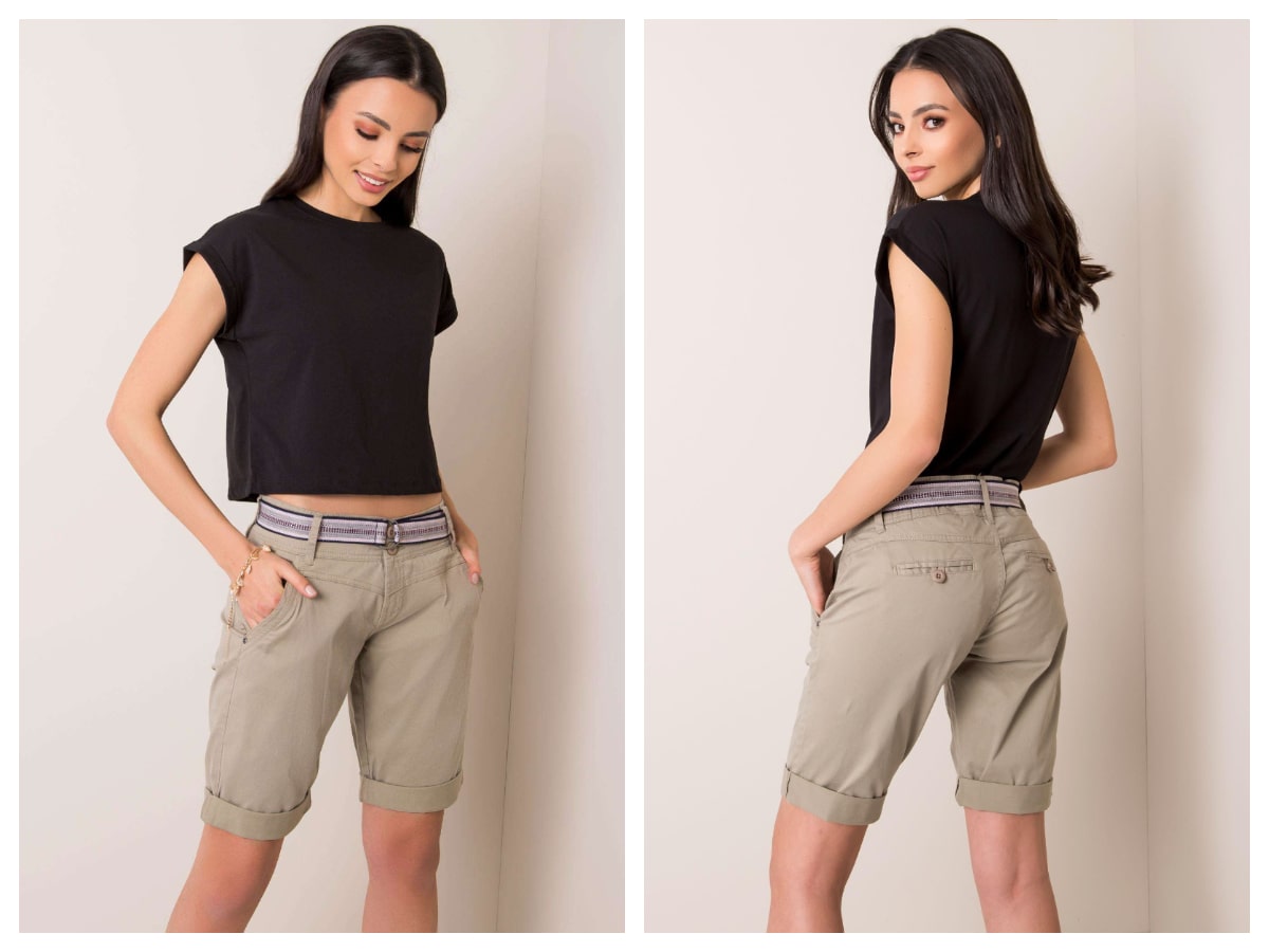 Bermudy damskie w stylizacji z t-shirtem