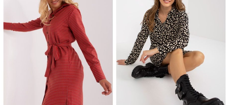 Sukienka koszulowa z paskiem