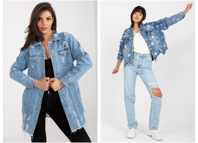 Kurtki jeansowe damskie z przetarciami