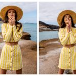 Damskie ubrania w intensywnym kolorze żółtego i bieli