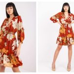 Sukienka w kwiaty hurt w modnej stylizacji damskiej