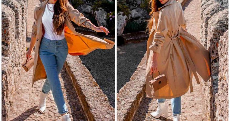 beżowy płaszcz damski ze sklepu ebutik.pl w stylizacji