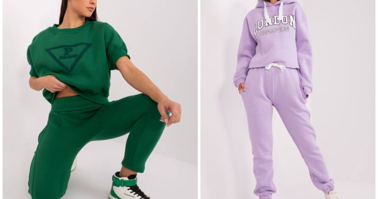 Modny komplet dresowy damski dwuczęściowy.