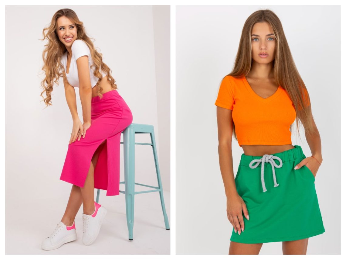 Midi spódnice basic na lato