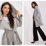 Szary płaszcz damski o klasycznym kroju – eButik.pl