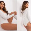 Body damskie w białym kolorze i z długim rękawem z eButik.pl