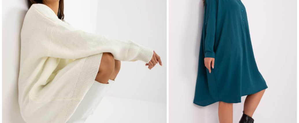 Luźna sukienka oversize na co dzień.