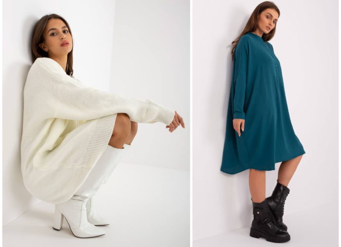Luźna sukienka oversize na co dzień.