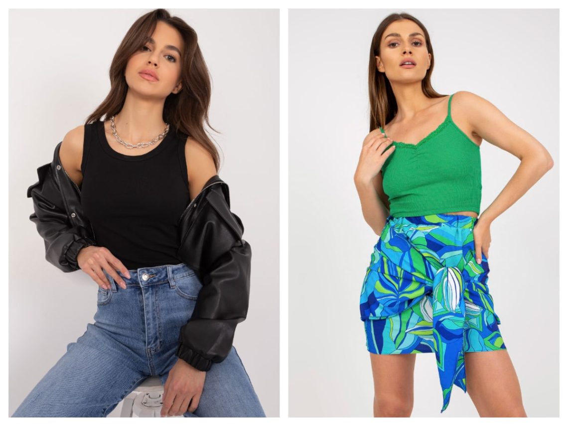 Krótkie topy damskie basic