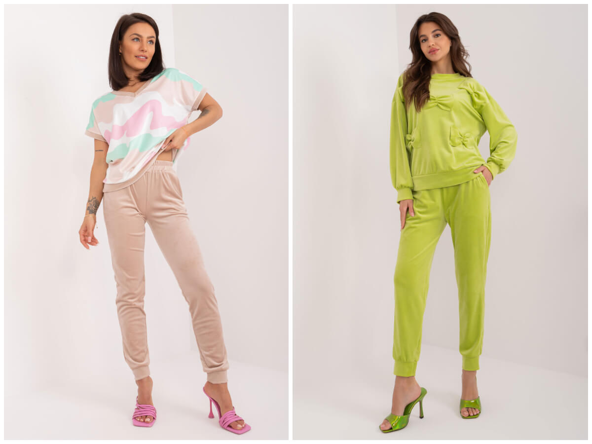 dresy na elegancko - Modny dres welurowy damski w stylowych fasonach i kolorach.