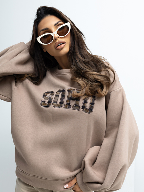 Ciemnobezowa-bluza-z-wycieciem-na-plecach-RUE-PARIS-415858_4 Ciemnobeżowa bluza z wycięciem na plecach