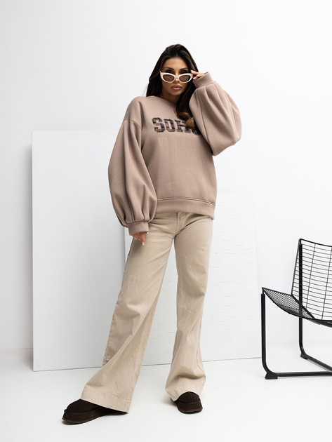 Ciemnobezowa-bluza-z-wycieciem-na-plecach-RUE-PARIS-415858_5 Ciemnobeżowa bluza z wycięciem na plecach