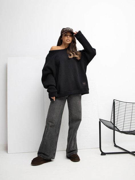 Czarna-dresowa-bluza-basic-z-ociepleniem-RUE-PARIS-415926_2 Czarna dresowa bluza basic z ociepleniem RUE PARIS