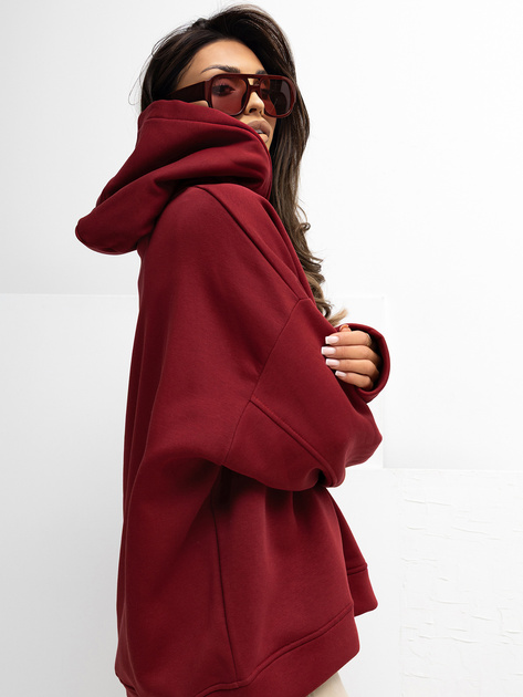 Bordowa-ocieplana-bluza-z-kapturem-RUE-PARIS-415857_3 Bordowa ocieplana bluza z kapturem RUE PARIS