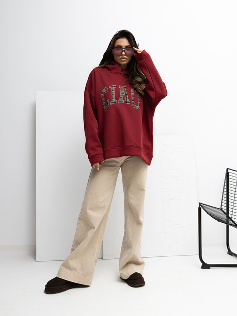 Bordowa-ocieplana-bluza-z-kapturem-RUE-PARIS-415857_4 Bordowa ocieplana bluza z kapturem RUE PARIS