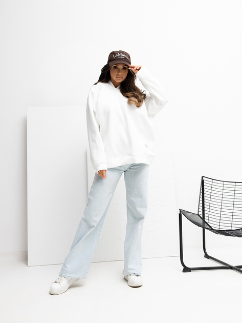 Ecru-dresowa-bluza-basic-z-kapturem-RUE-PARIS-415925_5 Ecru dresowa bluza basic z kapturem RUE PARIS