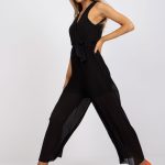 Kombinezon z szerokimi plisowanymi nogawkami