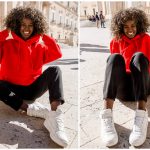 Czerwona bluza dresowa damska z kapturem