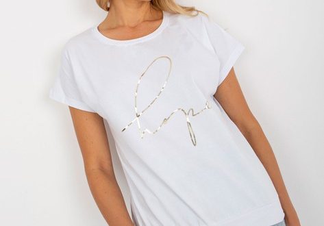 Biała damska bluzka z krótkim rękawem RUE PARIS